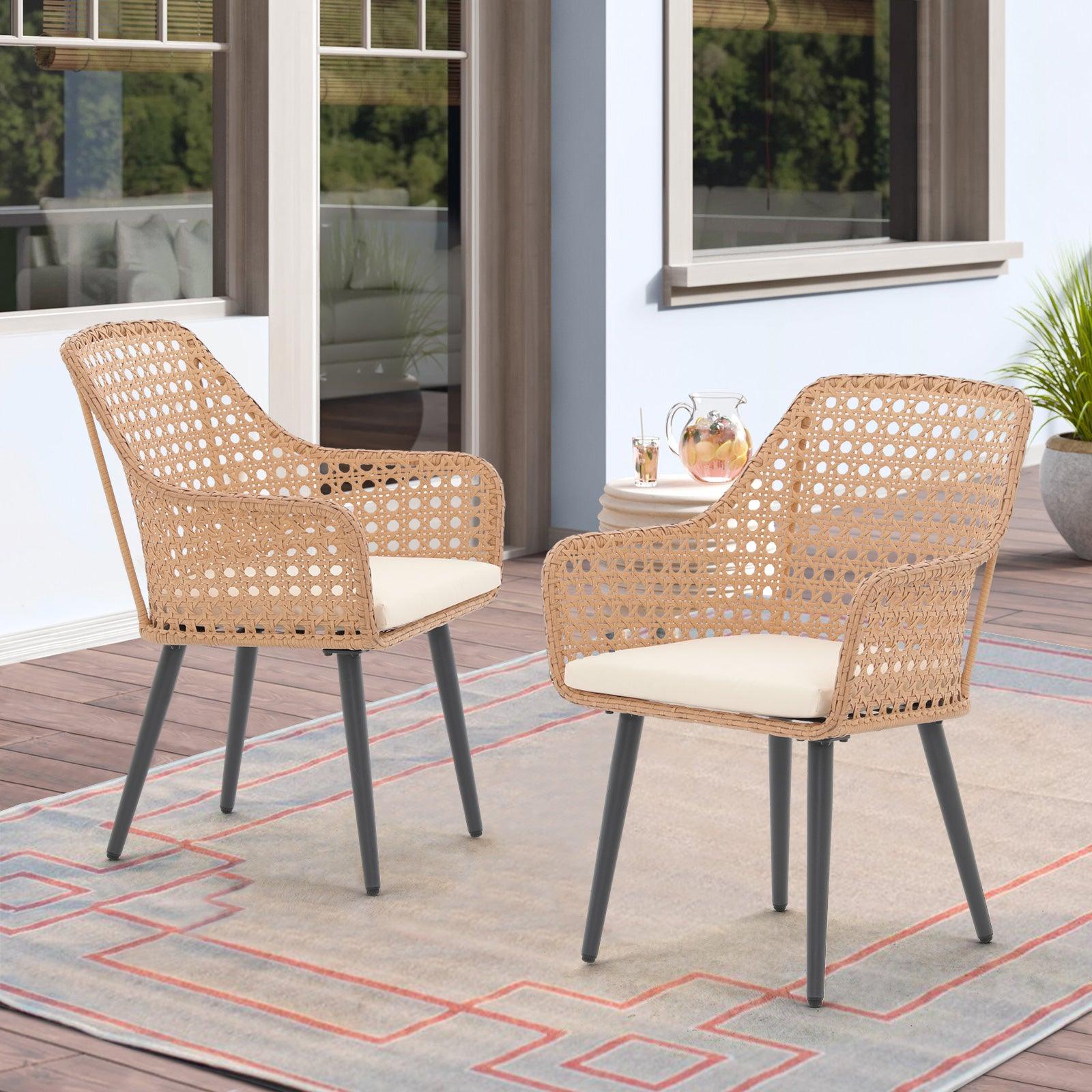 Wicker dining chairs discount set of 4