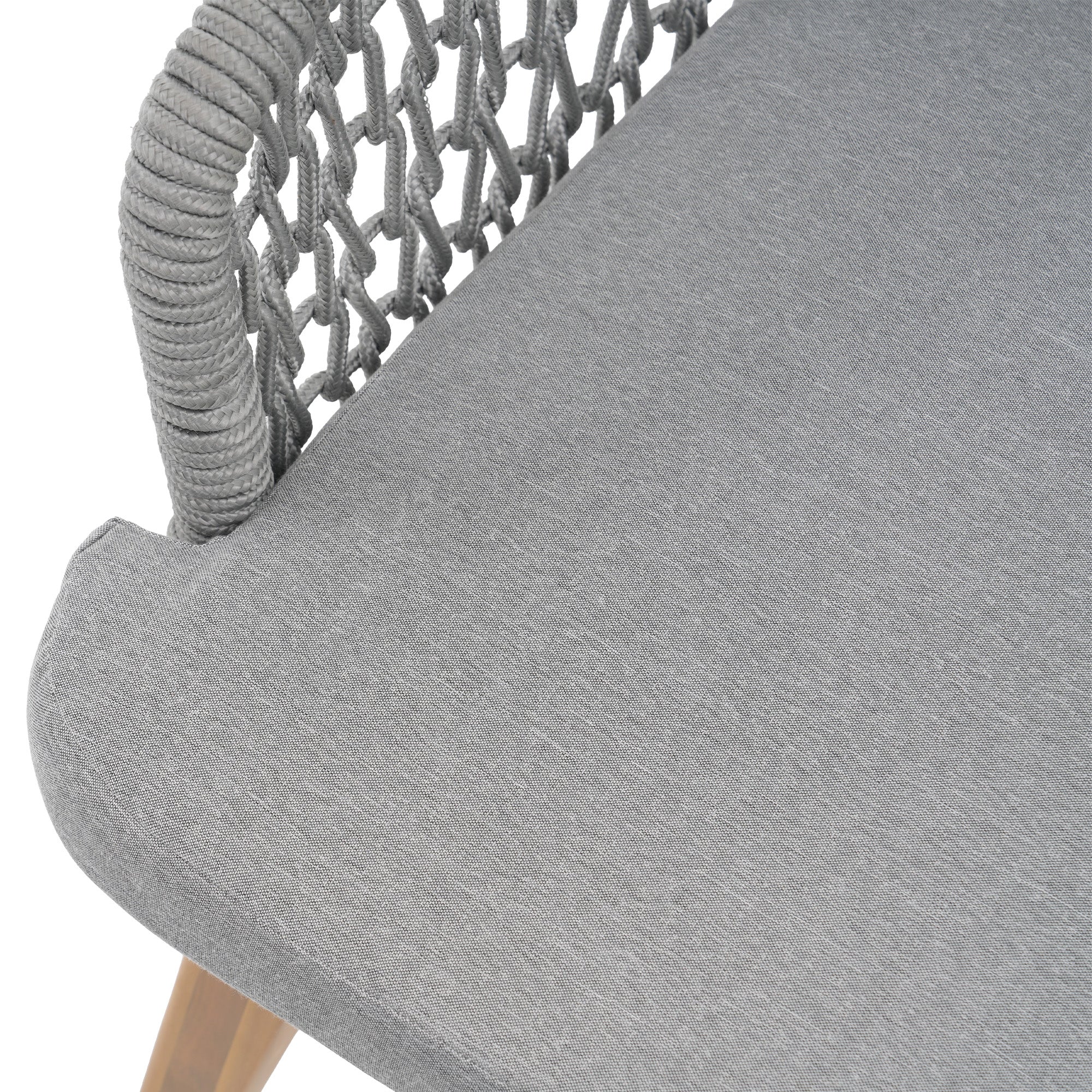 wooden outdoor dining chairs with grey cushion details- Jardina Modern Premium Patio Outdoor Furniture#Color_Grey