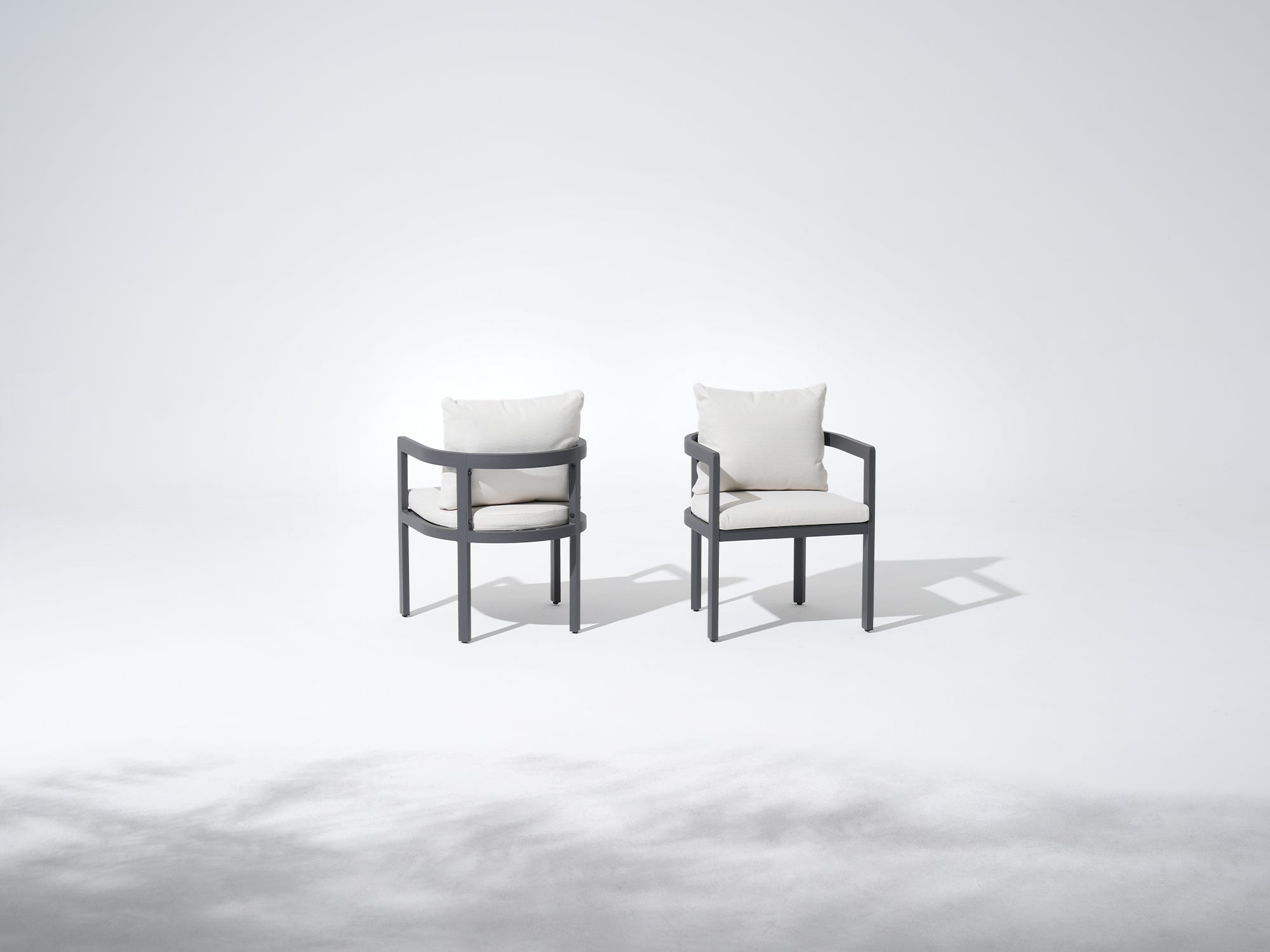 Sova Outdoor Aluminum Dining Chairs, Charcoal Frame, U-Shaped Design, Set of 2/4/6