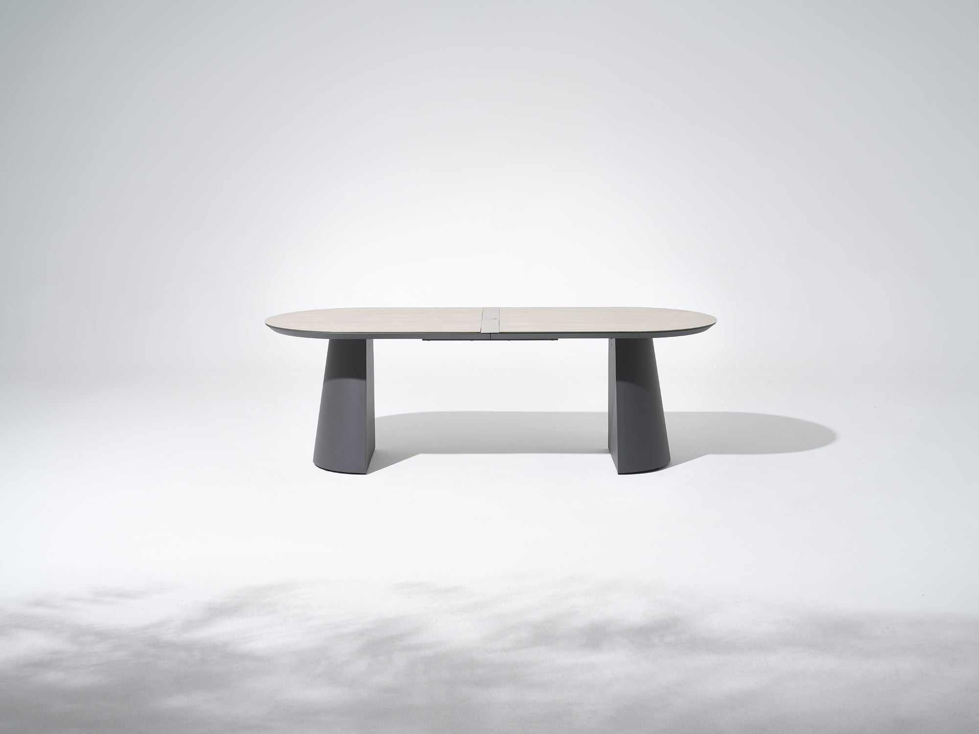 Sova Aluminum Outdoor Dining Table For 6 with Umbrella Hole, Tempered Glass Tabletop