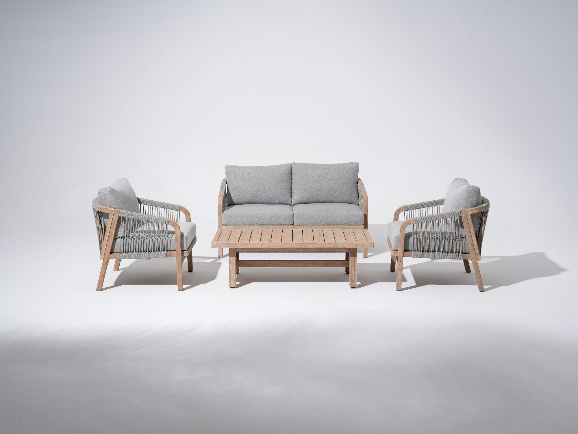 Thalea 4-Piece Wooden Outdoor Loveseat Set for People