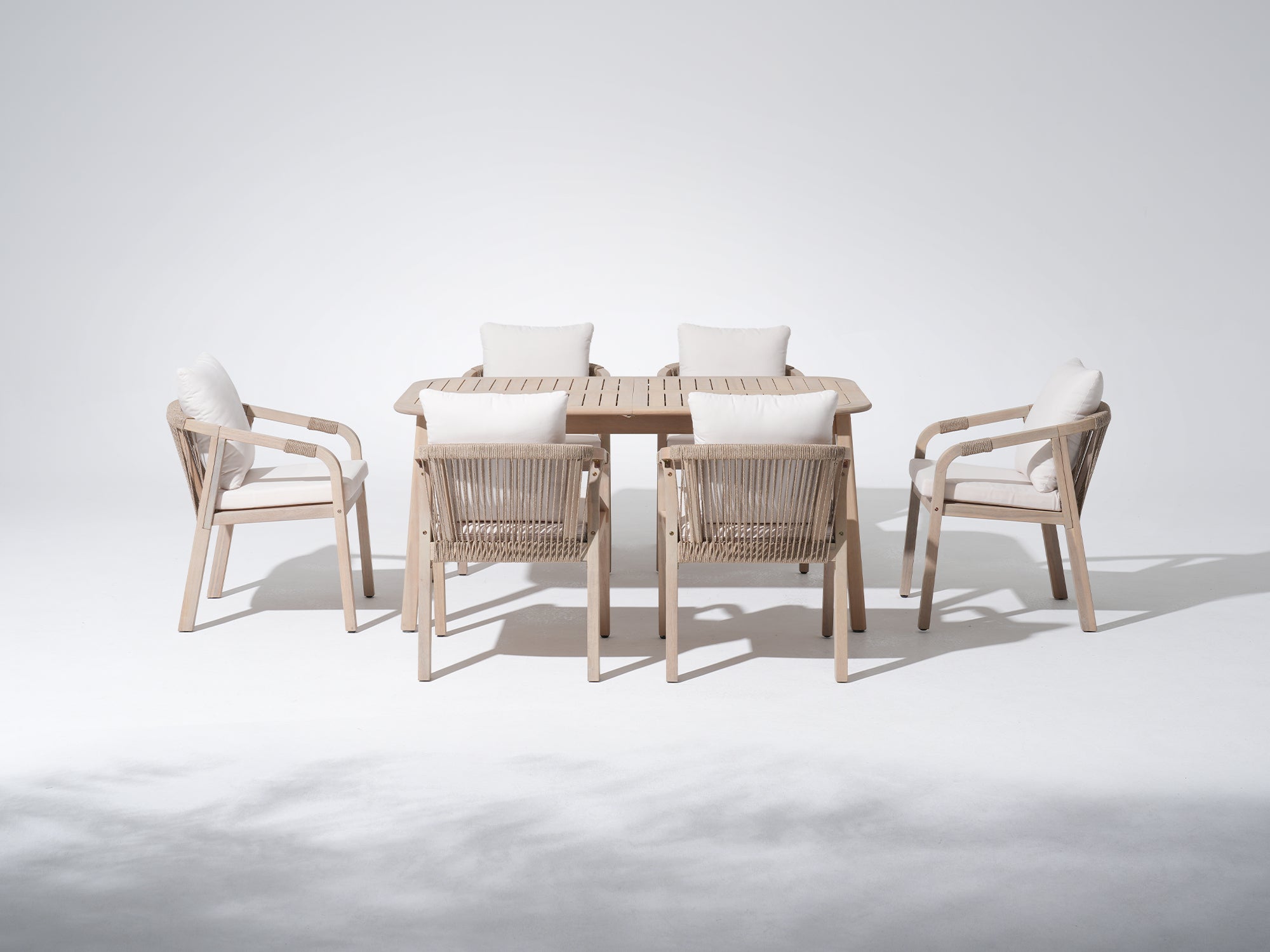 Outdoor furniture set with a table and four chairs