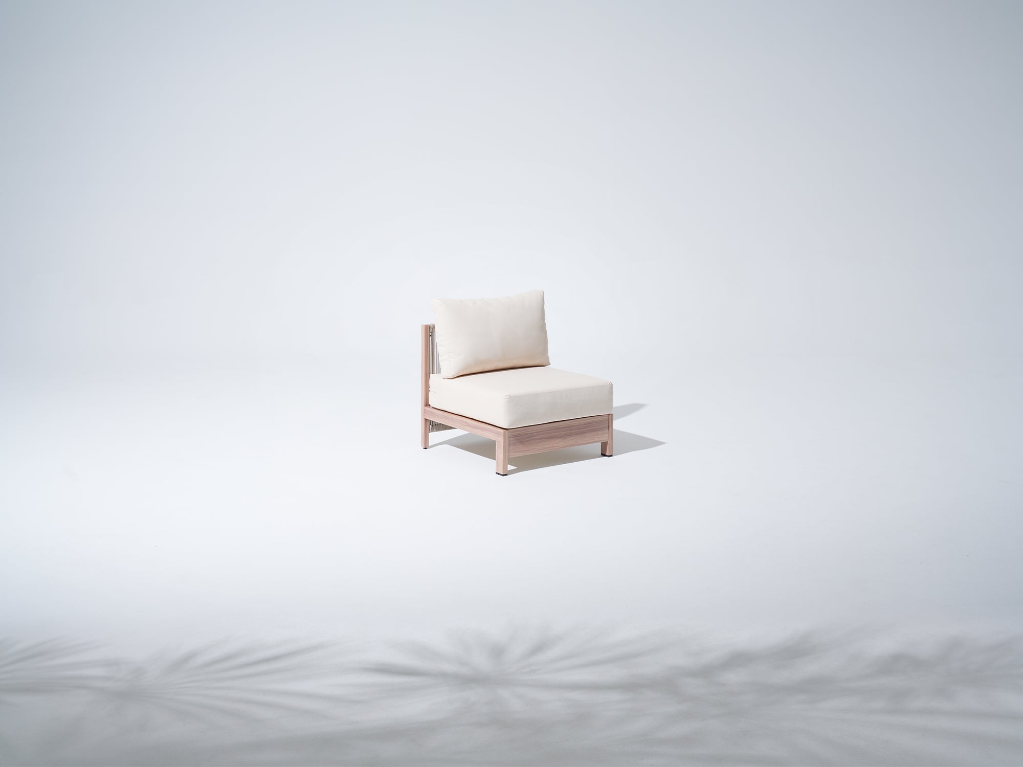 Irati Modern Aluminum Armless Chair with Cushions, Natural