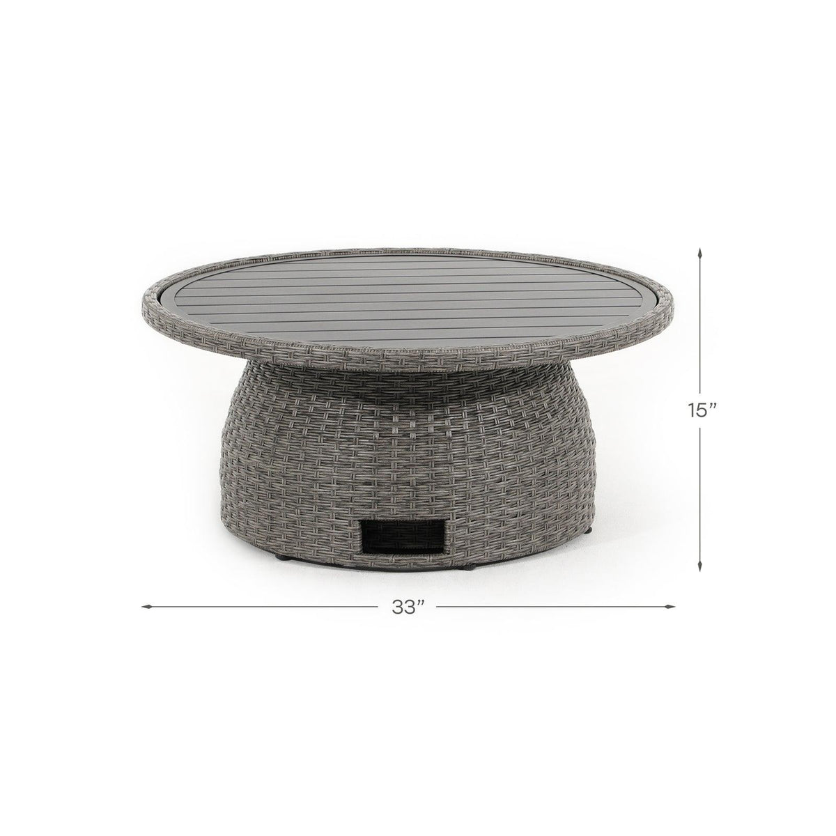 33'' Round Wicker Outdoor LiftTop Table