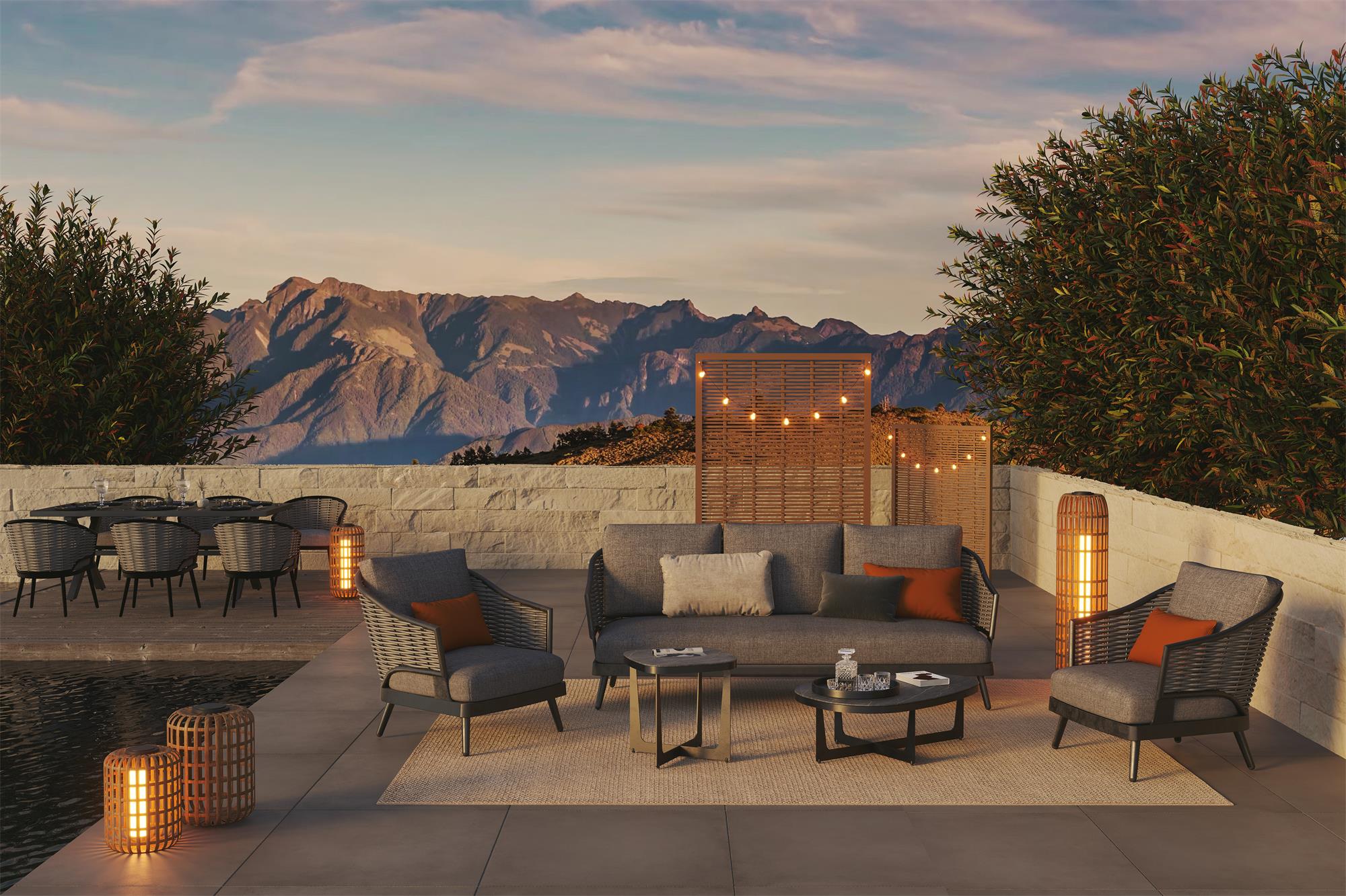 Grey patio couch sales