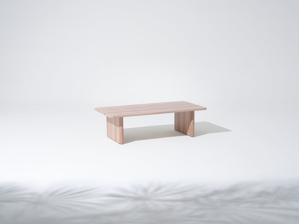 Bosa Outdoor Coffee Table, Aluminum, Wood Look
