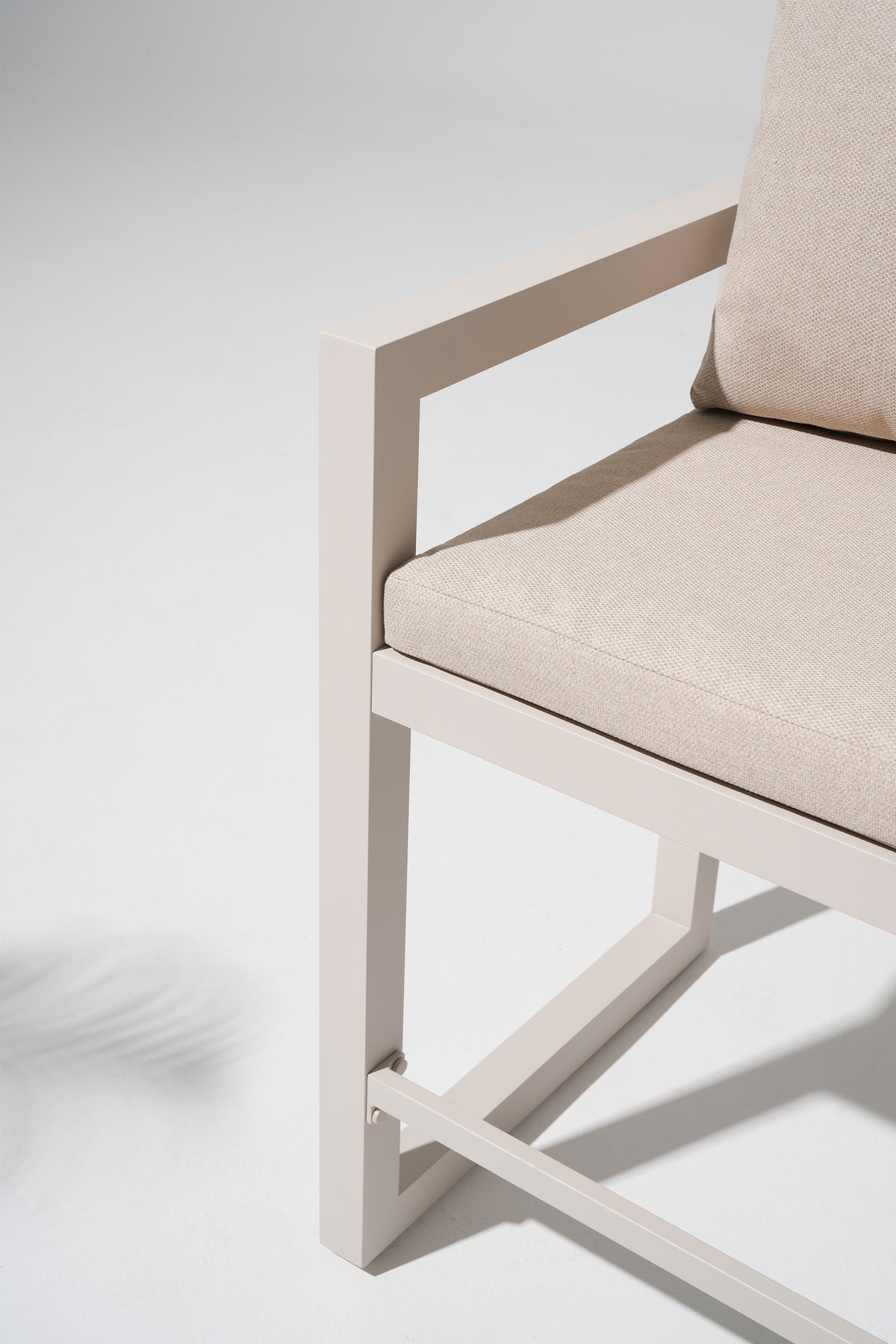Vela Counter-Height Stool, Oyster White Aluminum Frame & Light Beige Cushions, Set of 2/4/6, 39.6"