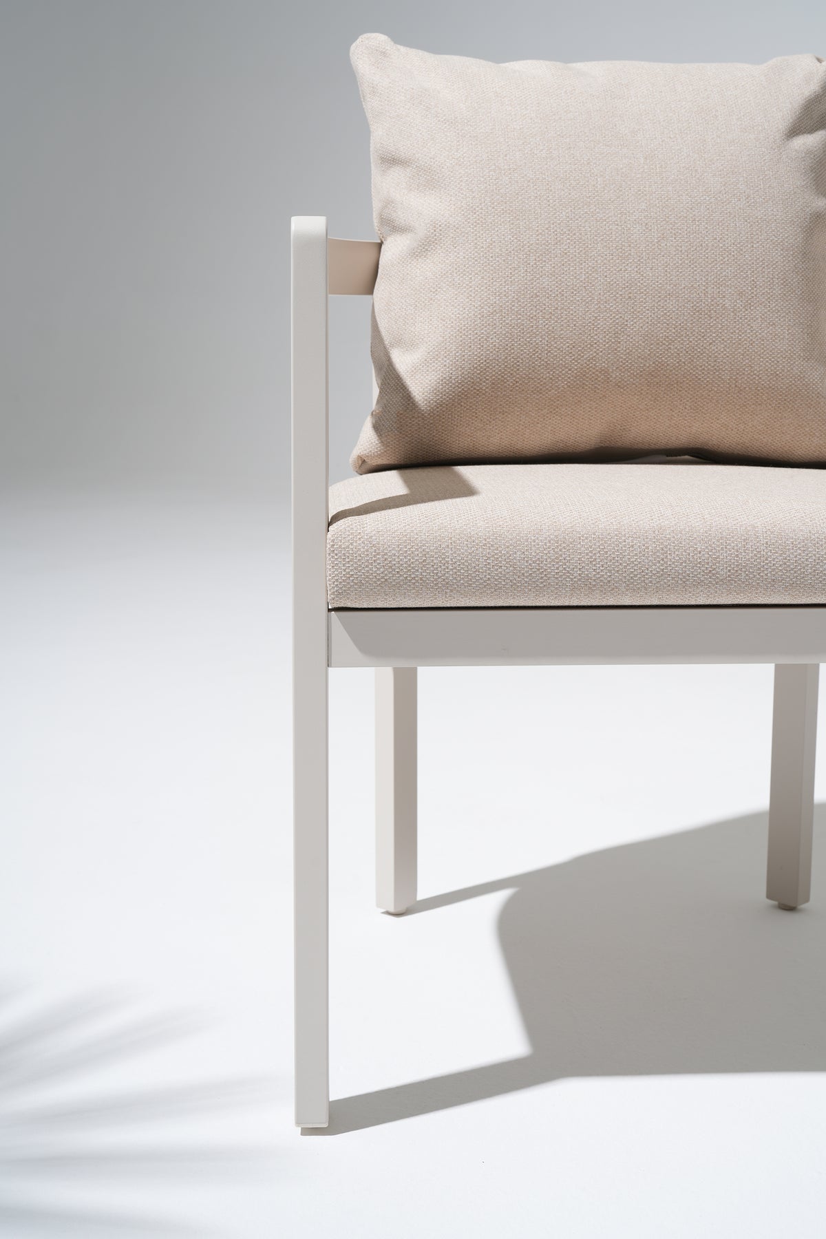 Sova Aluminum Outdoor Dining Chairs, Oyster White Frame & Light Beige Cushions, Set of 2/4/6