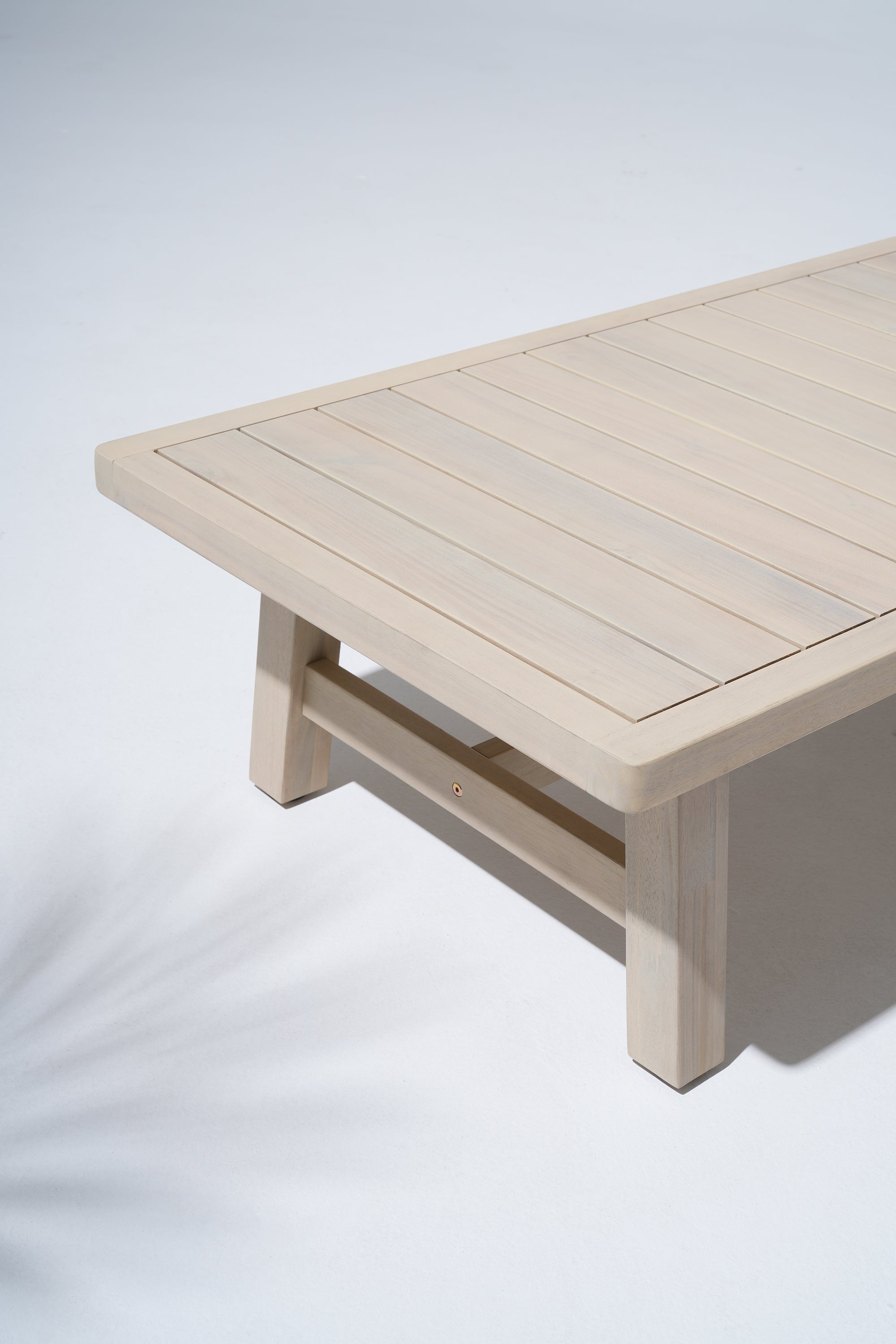 Thalea Solid Acacia Wood Outdoor Coffee Table, Low‑Profile Slatted Top