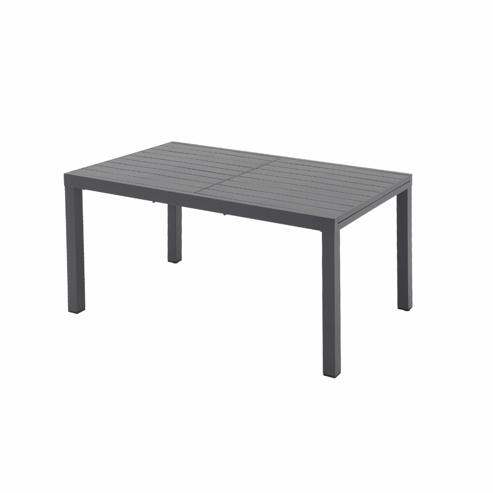 Salina 59''-83'' Extendable Aluminum Dining Table for 6-8, White/Grey