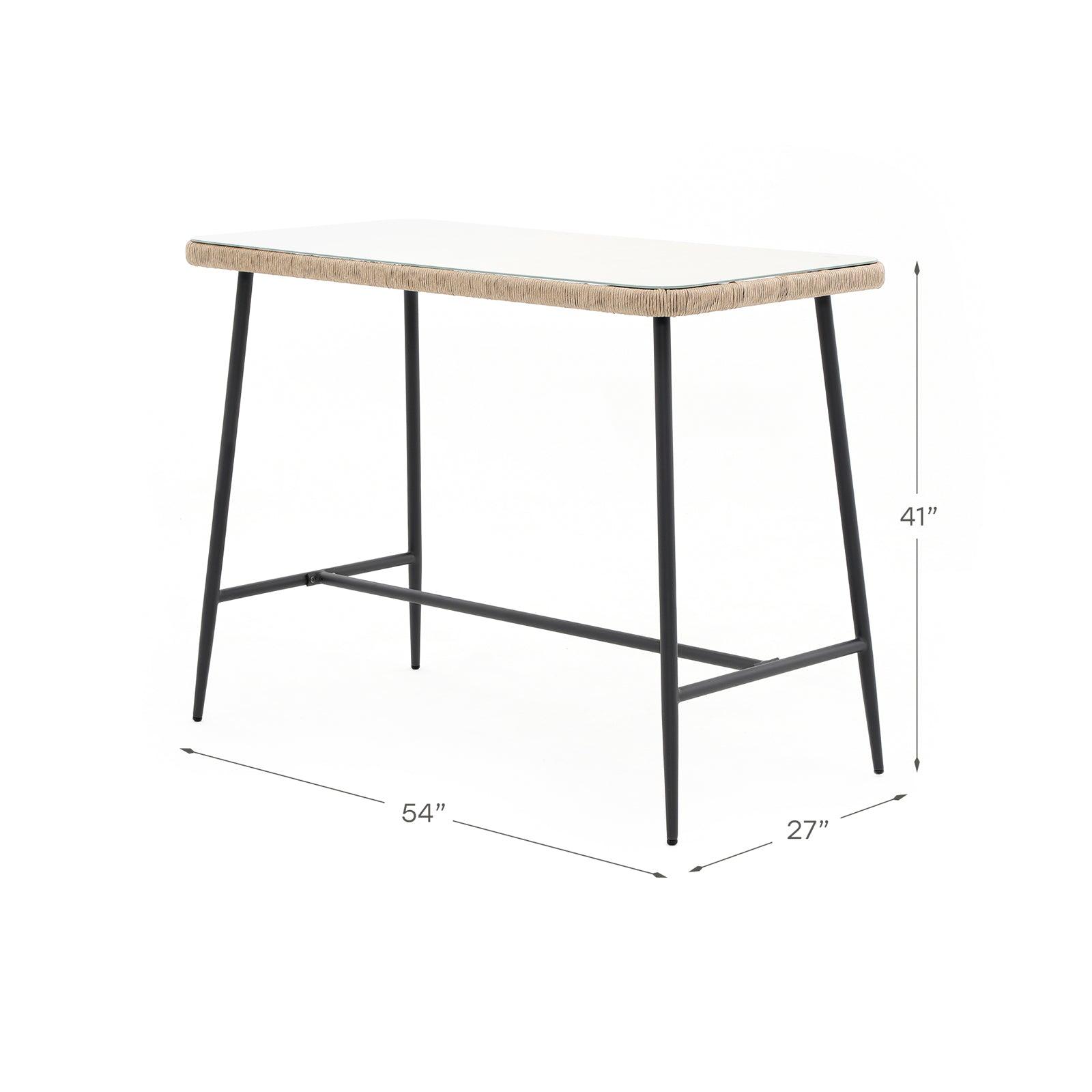 Hallerbos bar table dimension info - Jardina Furniture
