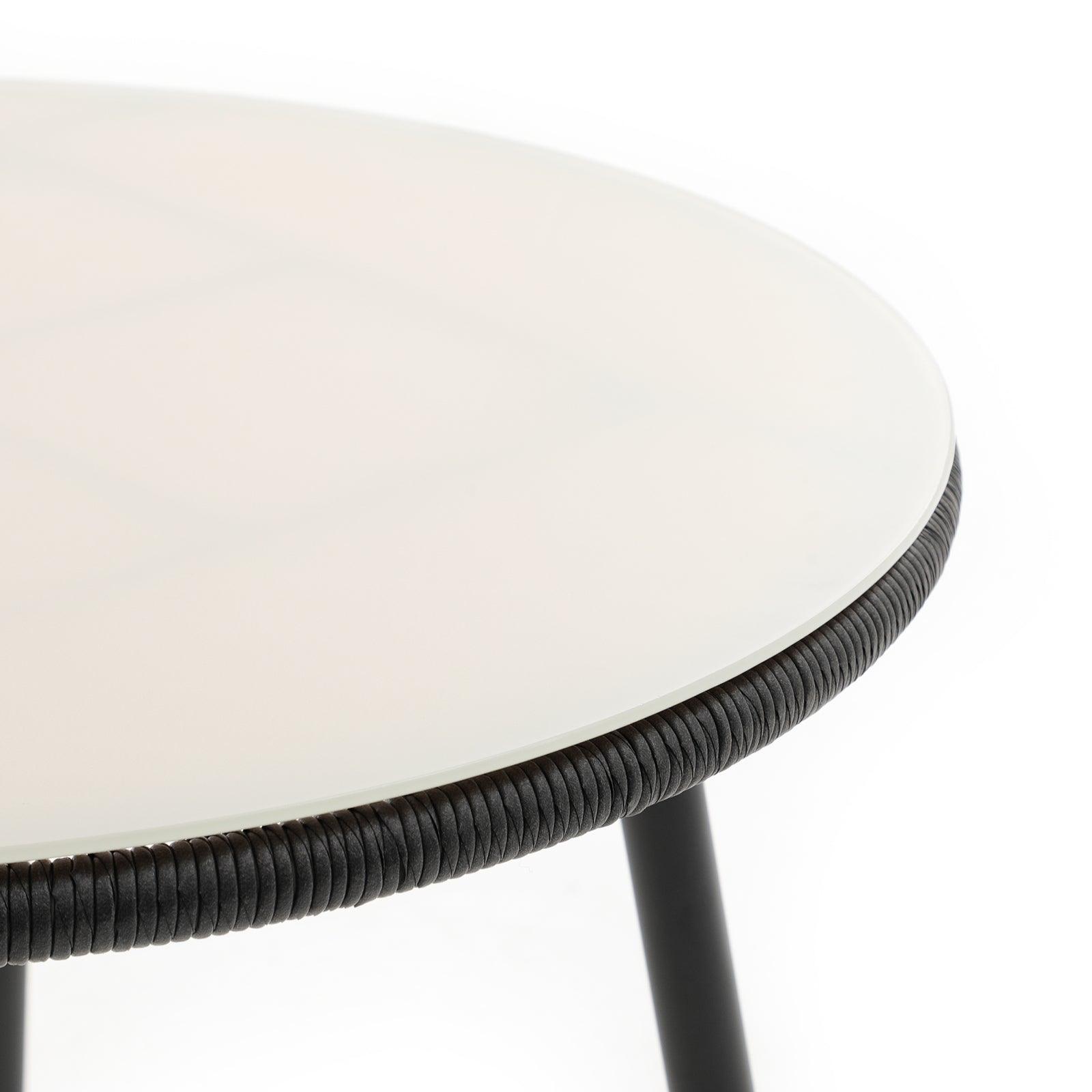 Hallerbos outdoor Round Dining Table with steel frame, table detail - Jardina Furniture#Color_Black