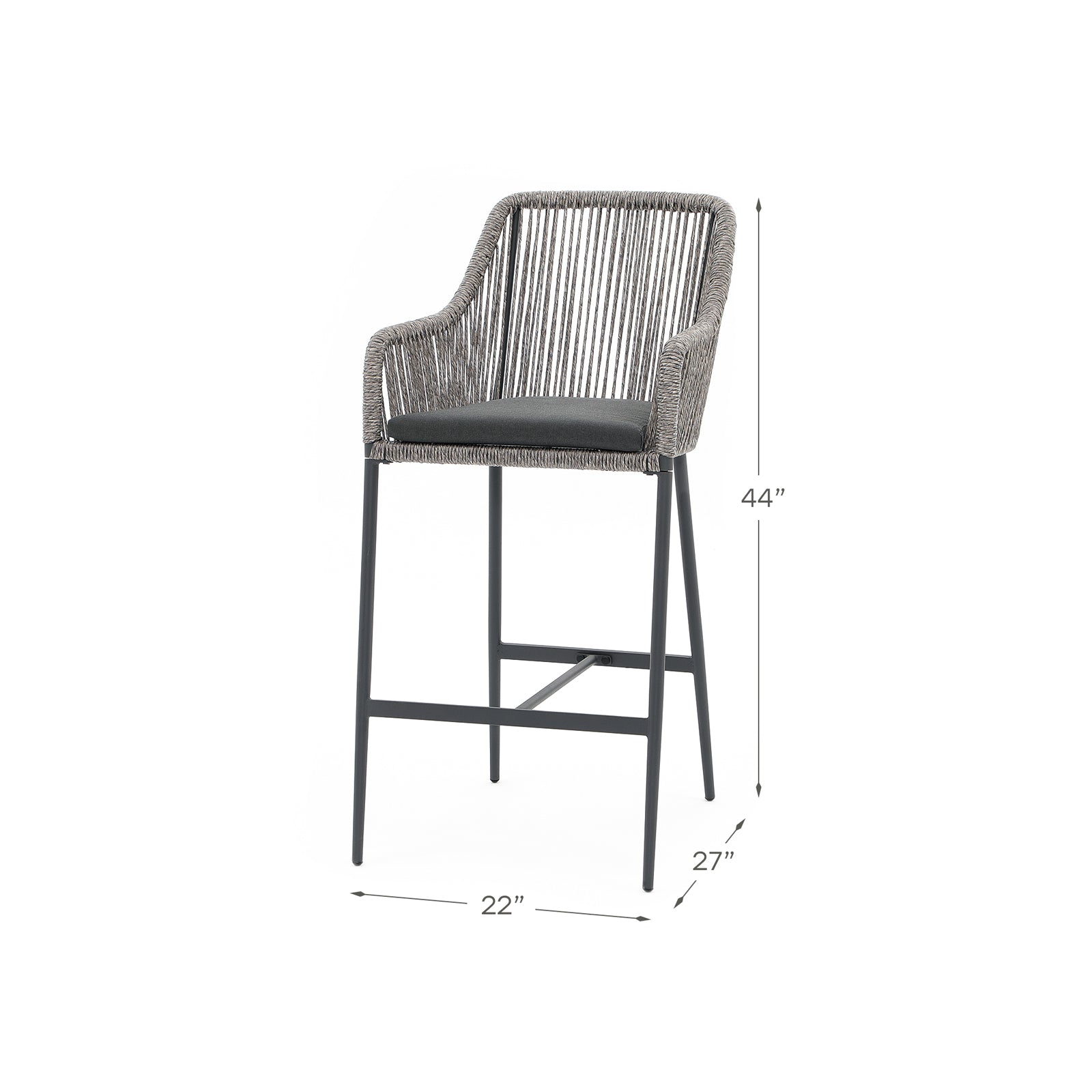 Hallerbos rattan Bar Height Chairs dimension- Jardina Furniture#Color_Grey