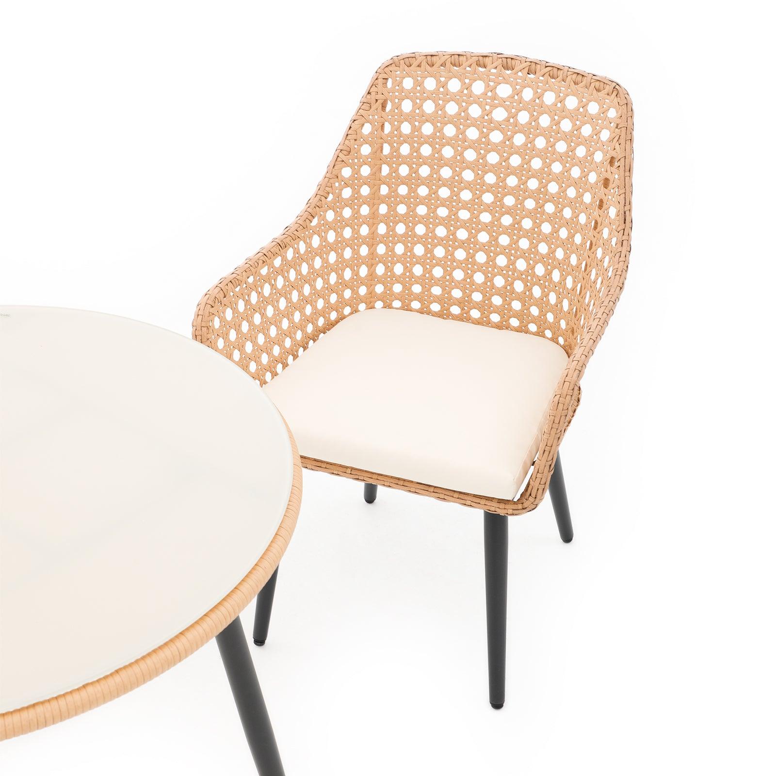 Menorca Dining set, Table and Chair, Wicker Design- Jardina Furniture