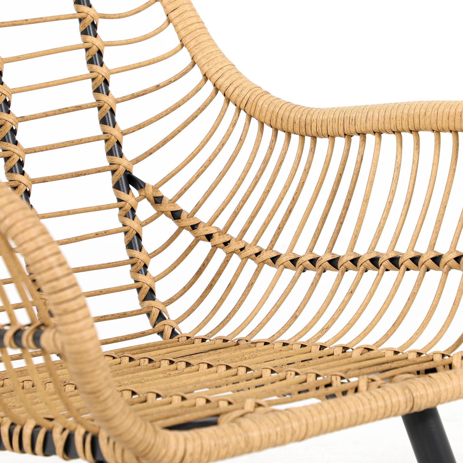 Oia Natural Wicker Chair, Boho Style Wicker, Chair Frame -Jardina Furniture