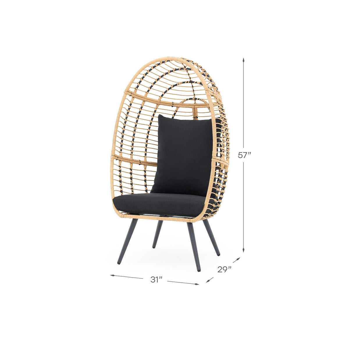 Outdoor Wicker Woven Egg Chair with Legs
