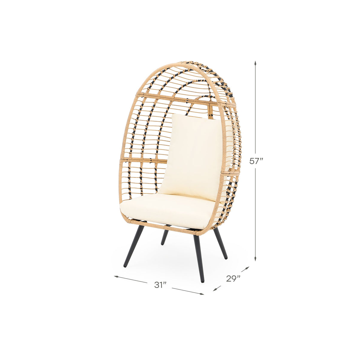 Woven egg chair with cup holder Clearance