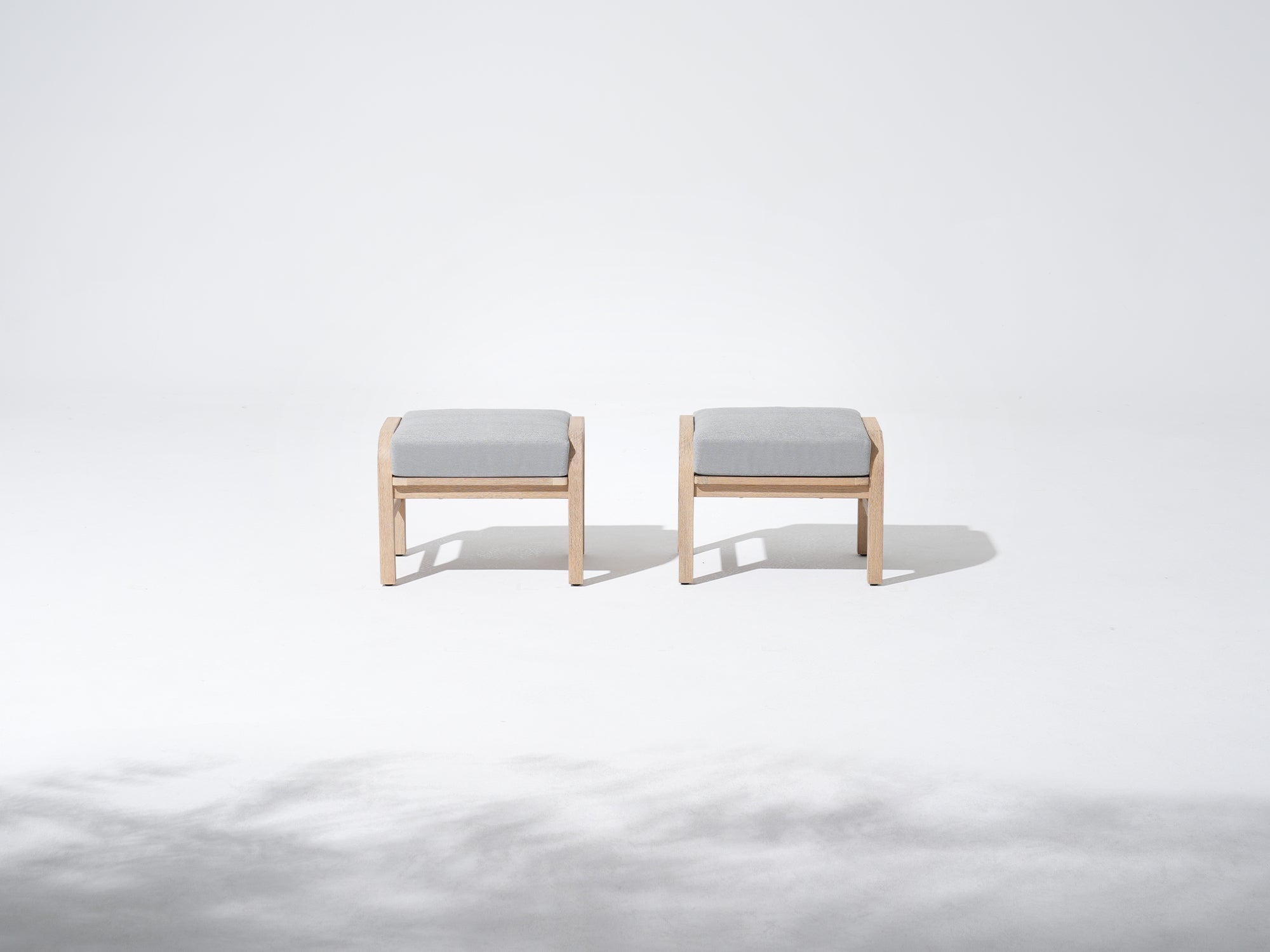 Thalea Textured Wooden Outdoor Ottomans and Footstools