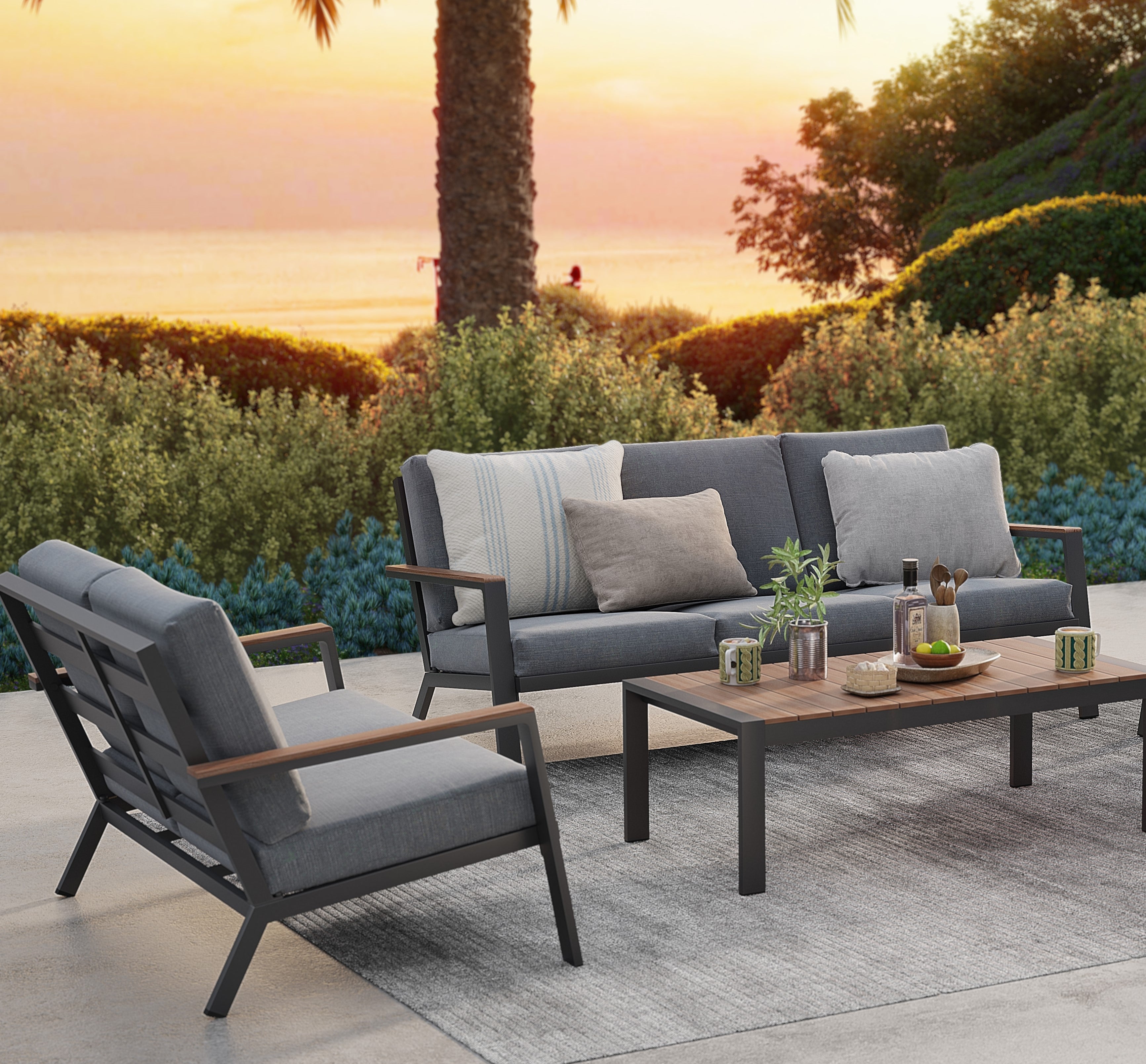 Modern aluminum 2024 patio furniture