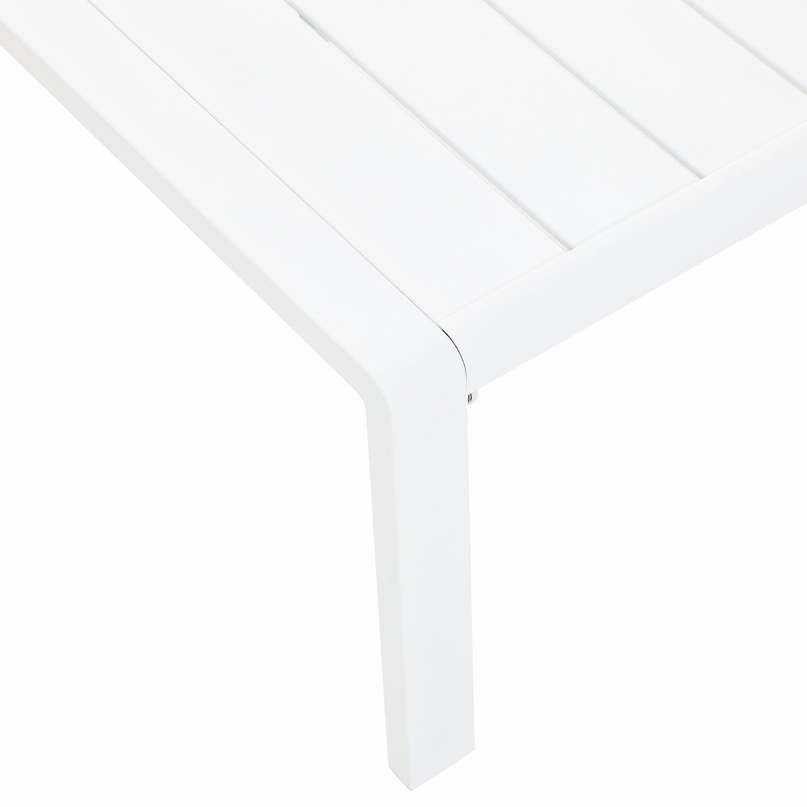 Salina white outdoor Coffee Table with aluminum frame, frame detail - Jardina Furniture