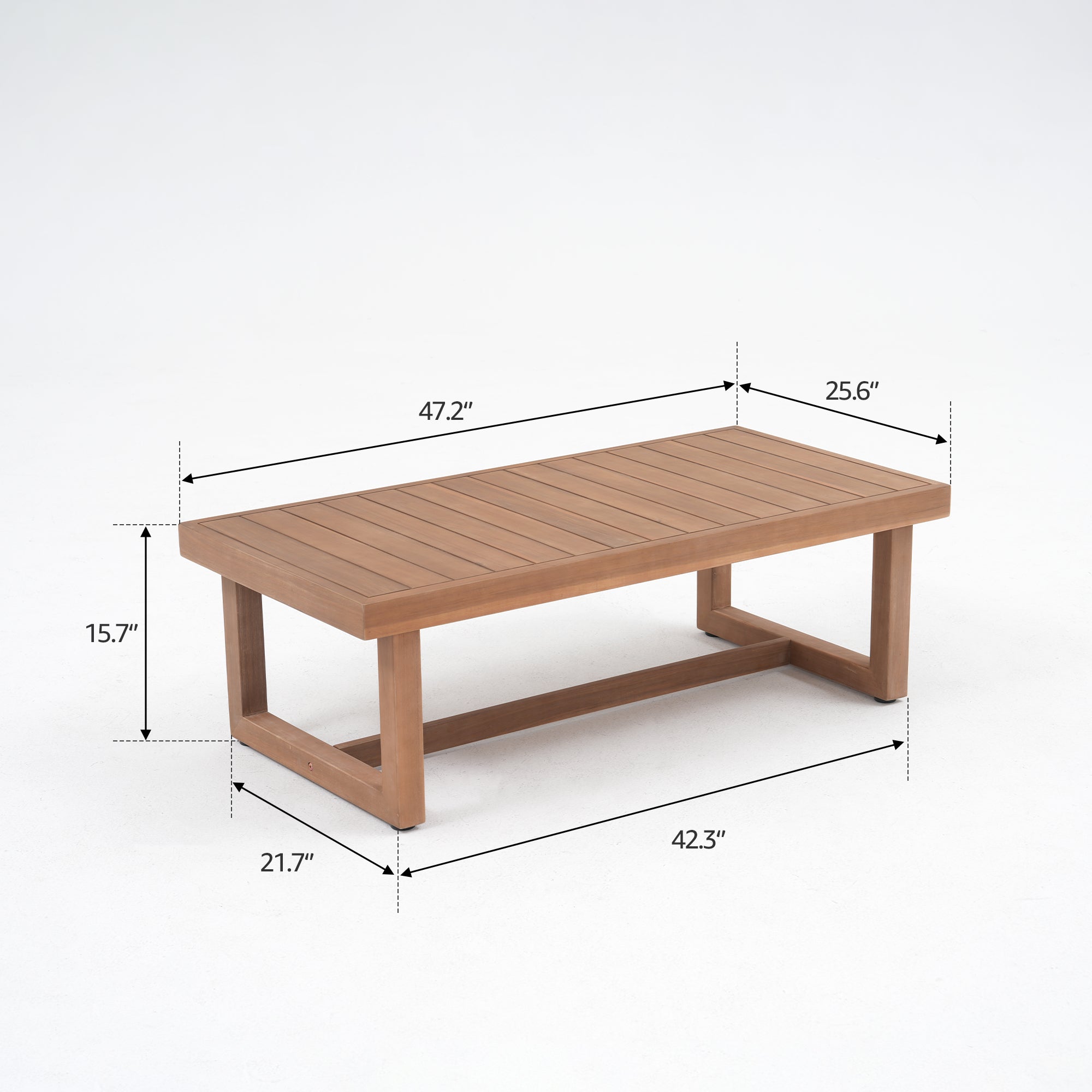 Vela Wood Rectangular Outdoor Coffee Table