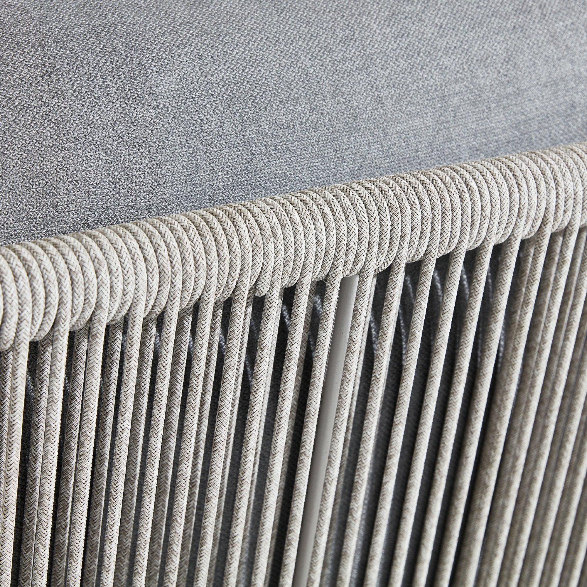 Natural- loveseat, high-quality grey finish, water-resistant Textilene rope detailed Photo- Sunsitt Signature